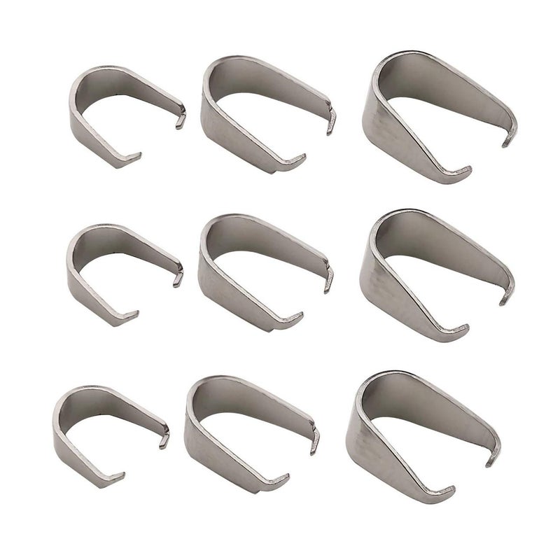 WOCRAFT 300pcs Mixed Stainless Steel Pinch Clip Clasp Bail Finish Necklace Clasps Pendant Clasps Claw Bail Pendant Clasps Pinch Clip Clasp Bail for Necklace Dangle Charm Pendant Connector (M397) - Image 1